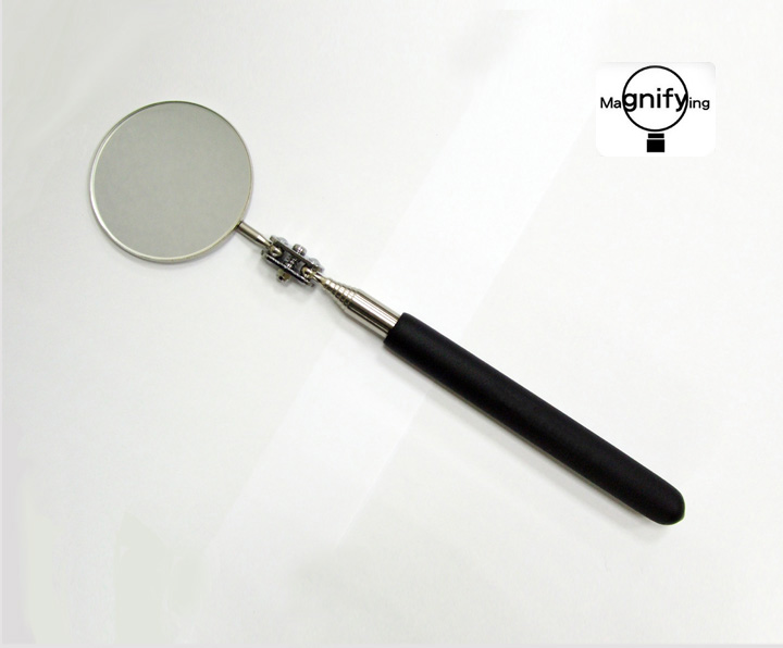 Ullman Telescoping Inspection Mirror Textured Grip 3-1/4 In. Dia